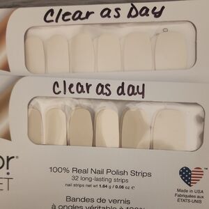 Color Street Clear Nail Polish Strips. 2 Available. 9 Dollars Each.